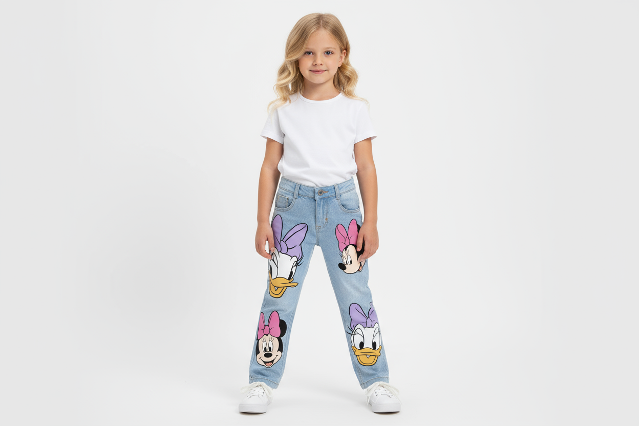 Pantalon jeans azul claro bebe niña Minnie D2-MI-1037B