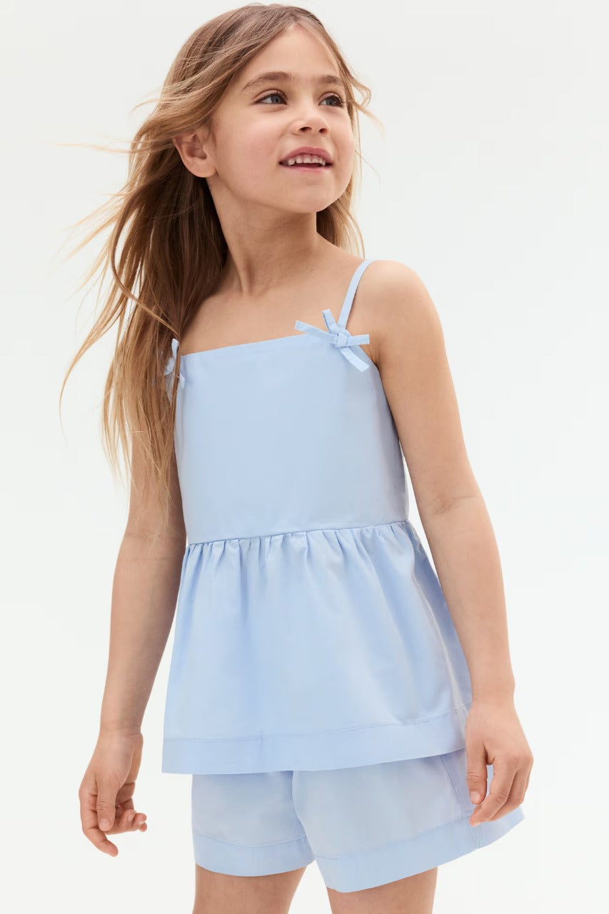 Set conjunto 2 piezas camisa short azul niña H&M 1276867