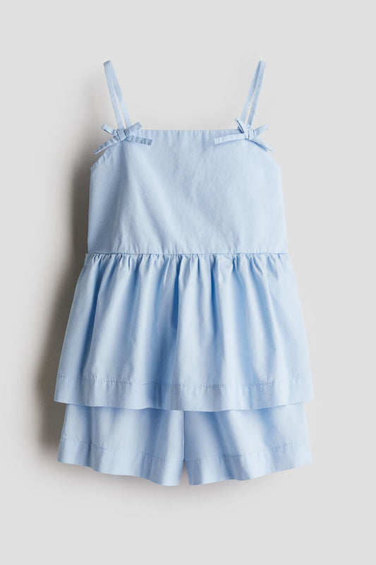 Set conjunto 2 piezas camisa short azul niña H&M 1276867