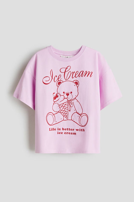 Camisa morada oso helado niña H&M 1273446