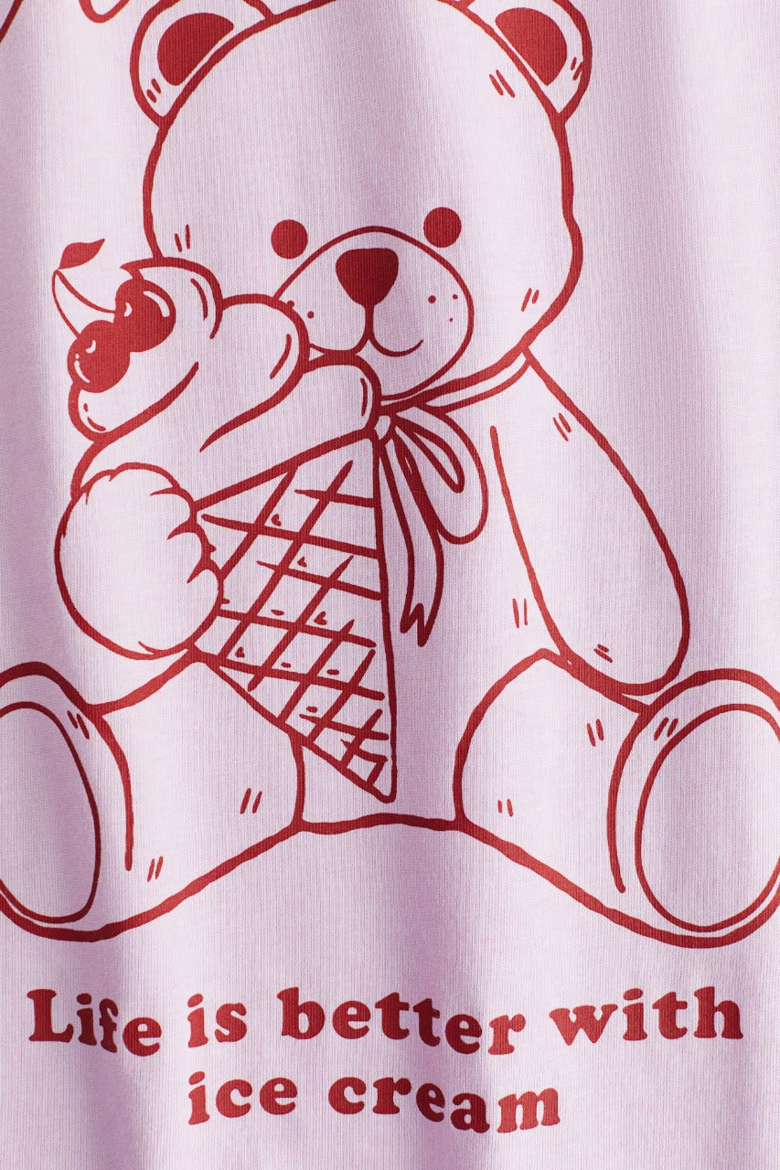Camisa morada oso helado niña H&M 1273446