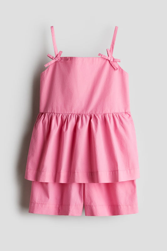 Set conjunto 2 piezas camisa short rosado niña H&M 1276867