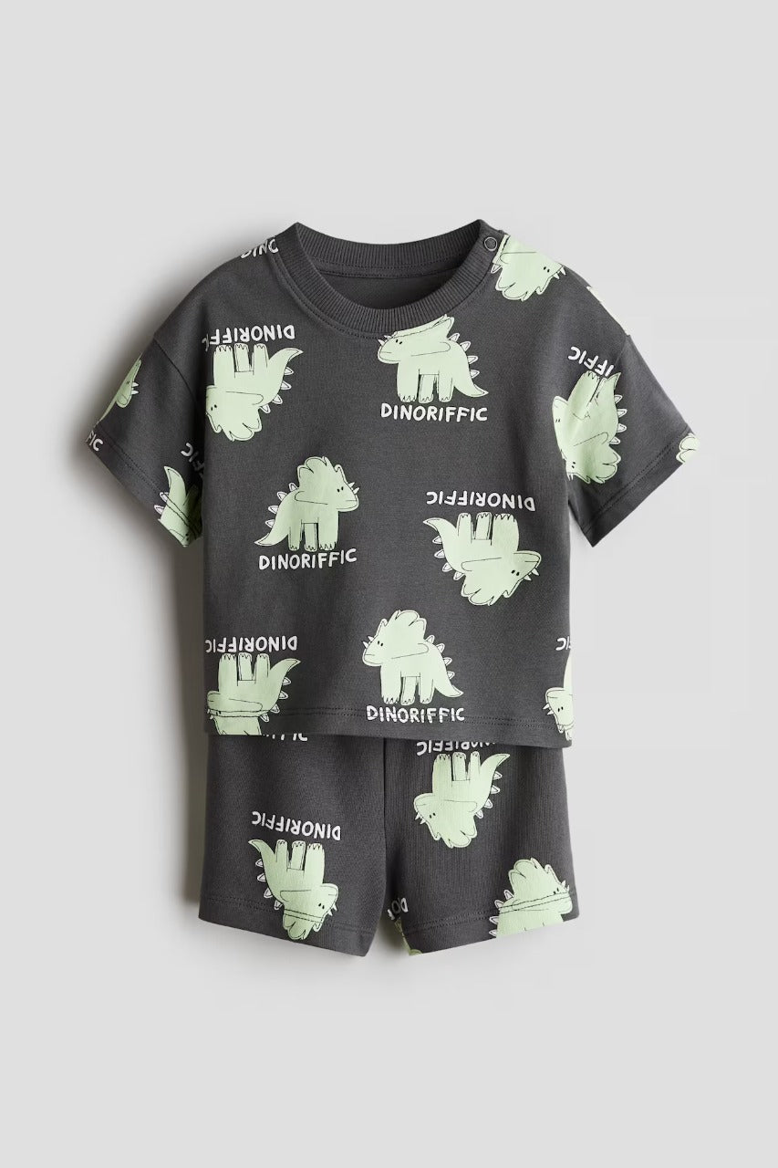 Set conjunto 2 piezas negro dinosaurio H&M 1289605