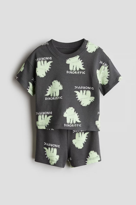 Set conjunto 2 piezas negro dinosaurio H&M 1289605