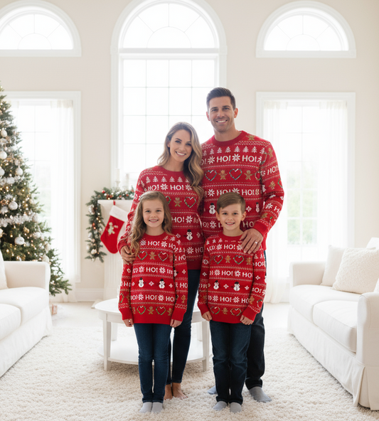 Sueter sweater navidad navideño rojo mujer dama niña niño hombre caballero