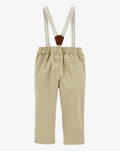 Pantalon beige tirantes formal bebe niño Oshkosh 1Q433210