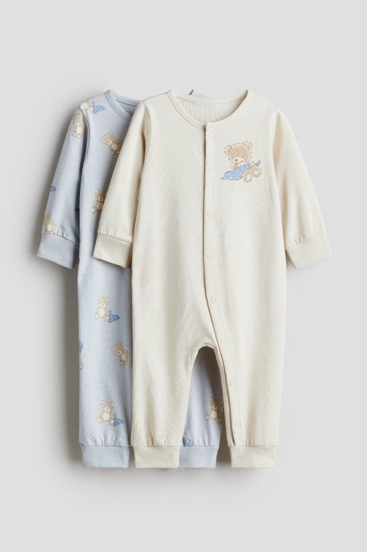 Set 2 pijamas bebe niño azul beige H&M 1099843028