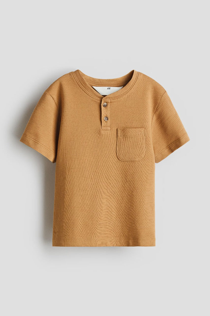 Camisa café niño henley H&M 1296910005