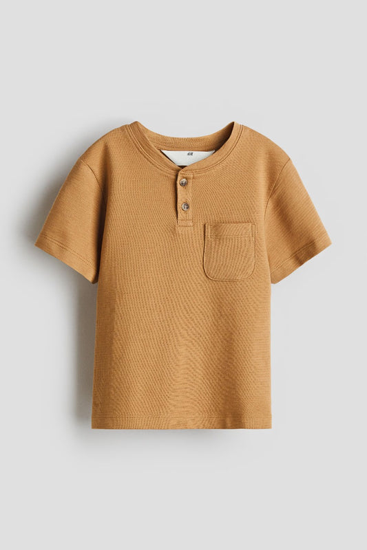 Camisa café niño henley H&M 1296910005