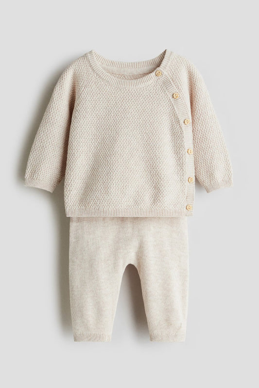 Set conjunto 2 piezas sueter pantalon beige bebe niña niño 1131075036