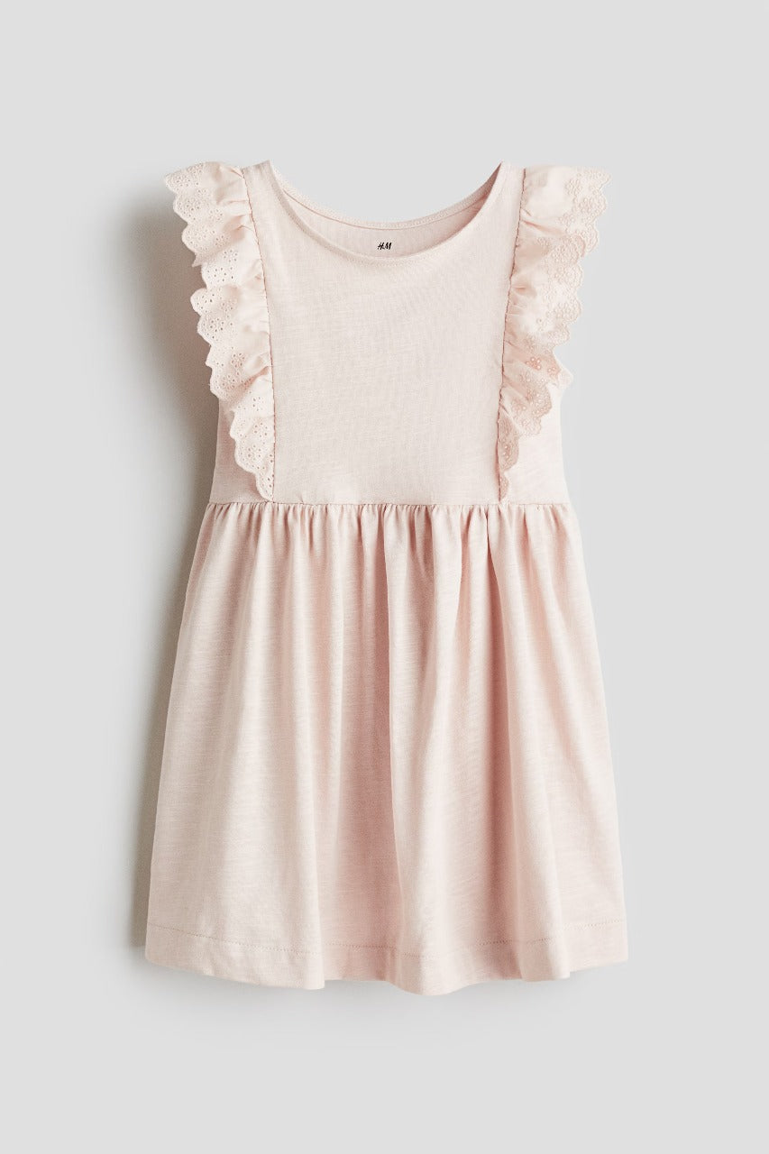 Vestido rosado revuelos niña H&M 1295503002