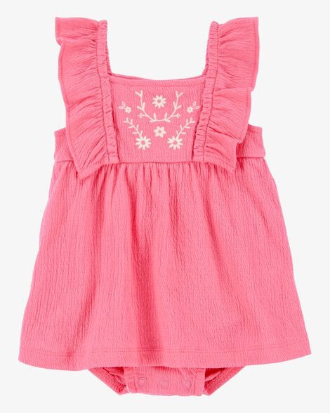 Vestido bebe niña rosado flores blancas carters 1S531010