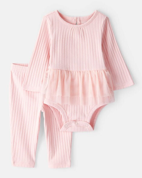 Set conjunto mameluco pantalon rosado bebe niña Carters 1T476510