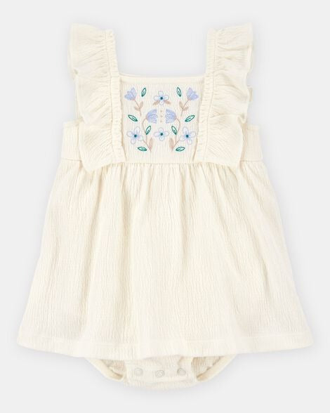 Vestido blanco flores bebe niña Carters 1S530310