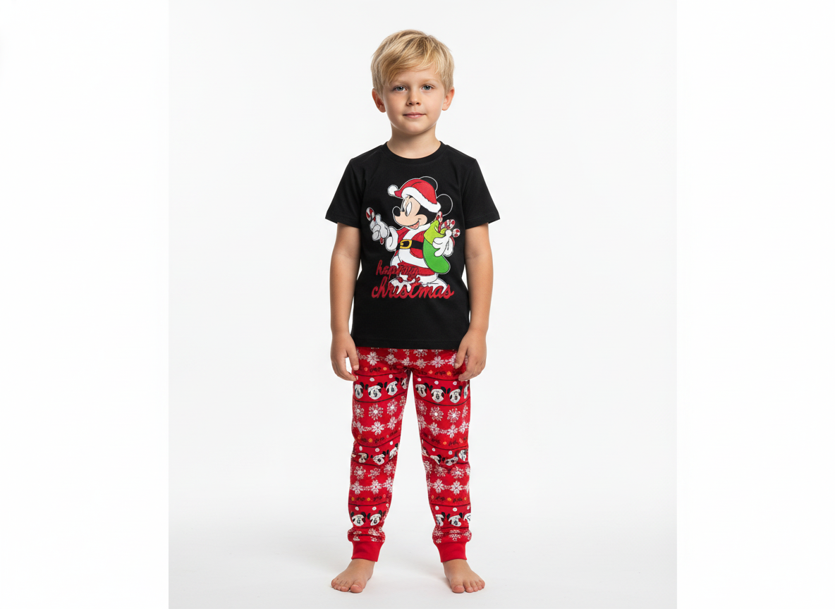 Pijama bebe niño negra roja navidad navideño Mickey D3-MK-659B 590490