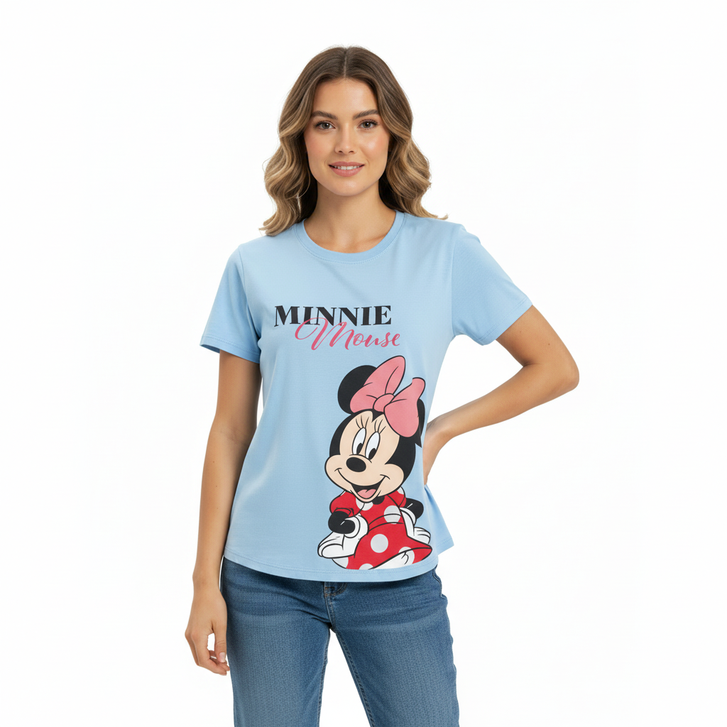 Camisa dama mujer azul celeste Minnie B1-AD-3330C promo 3x1000