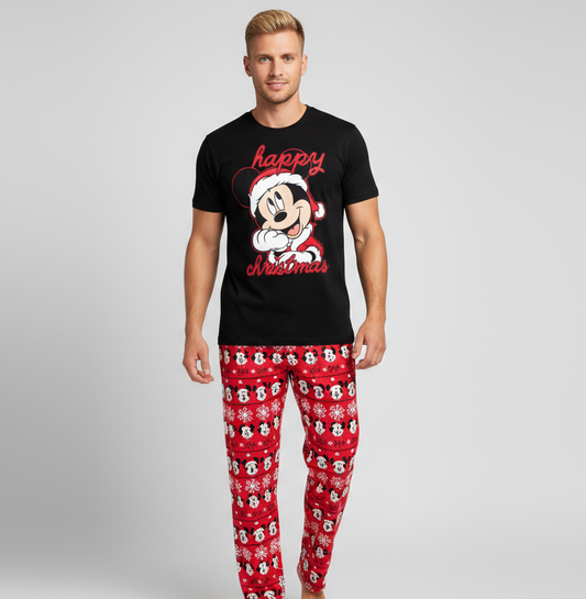 Pijama hombre caballero negra roja navidad navideño Mickey B3-AD-113G 690490