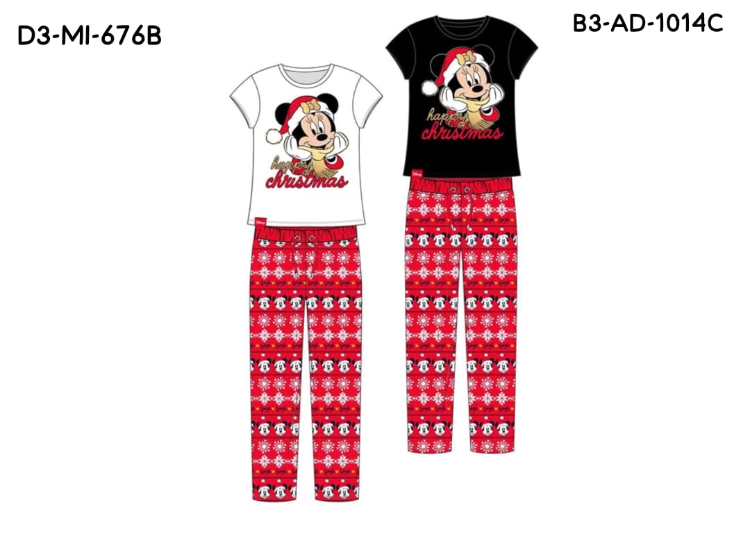 Pijama negra roja dama mujer navidad navideño B3-AD-1014C 690490