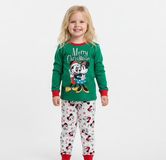 Pijama bebe niño niña Mickey Minnie verde navidad navideño D3-MI-677B 590490
