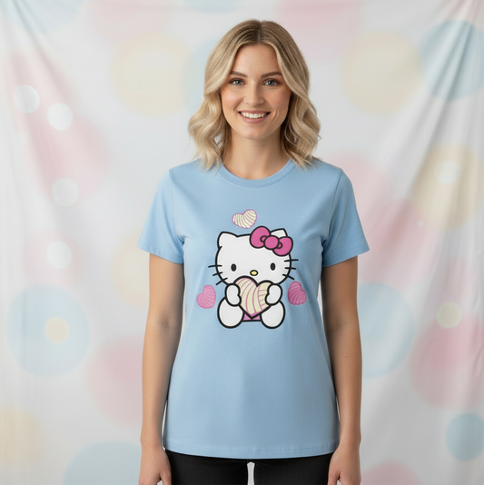 Camisa dama mujer azul celeste Hello Kitty H1-HK-124C