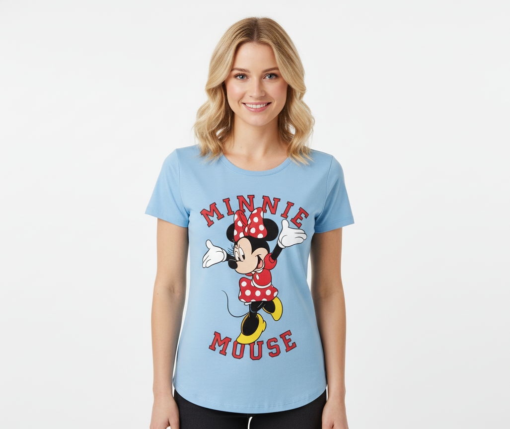 Camisa dama mujer azul celeste Minnie B1-AD-3327C