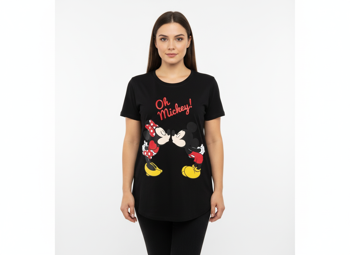 Camisa dama mujer negra Mickey B1-AD-3319C