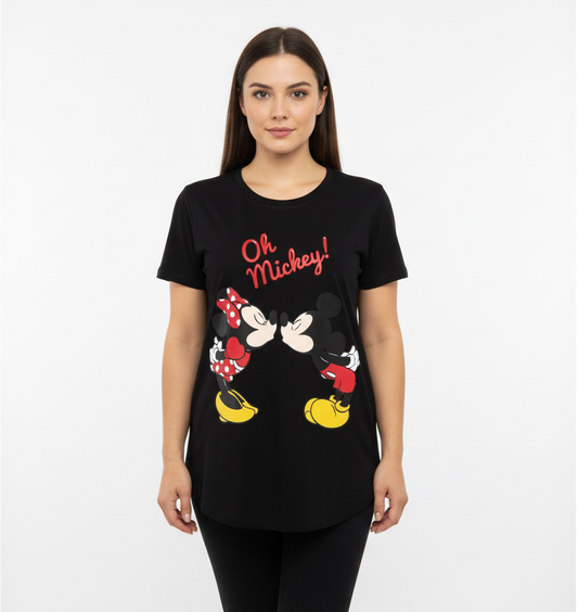 Camisa dama mujer negra Mickey B1-AD-3319C
