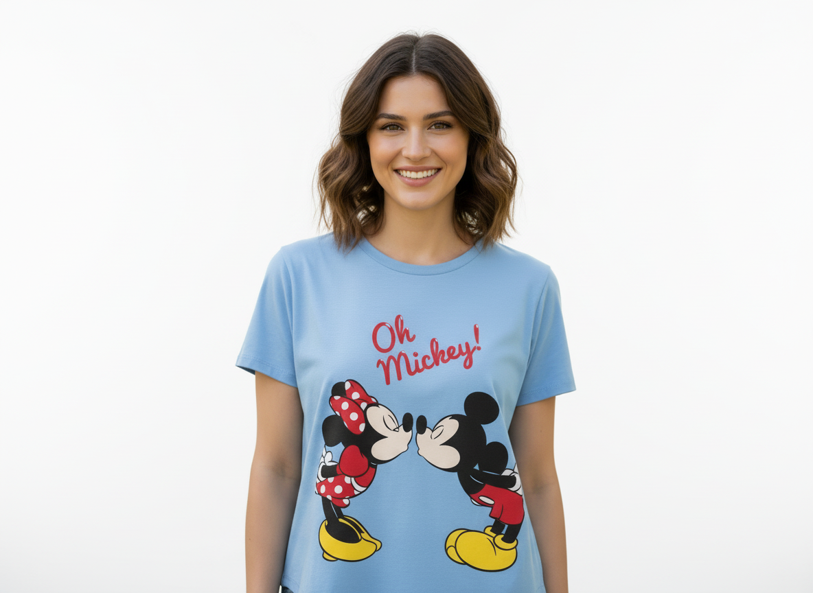 Camisa dama mujer azul celeste Mickey B1-AD-3319C