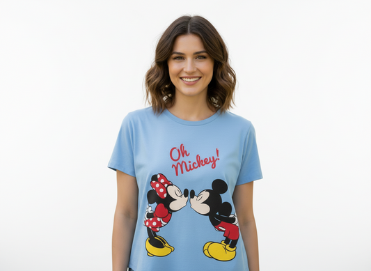 Camisa dama mujer azul celeste Mickey B1-AD-3319C