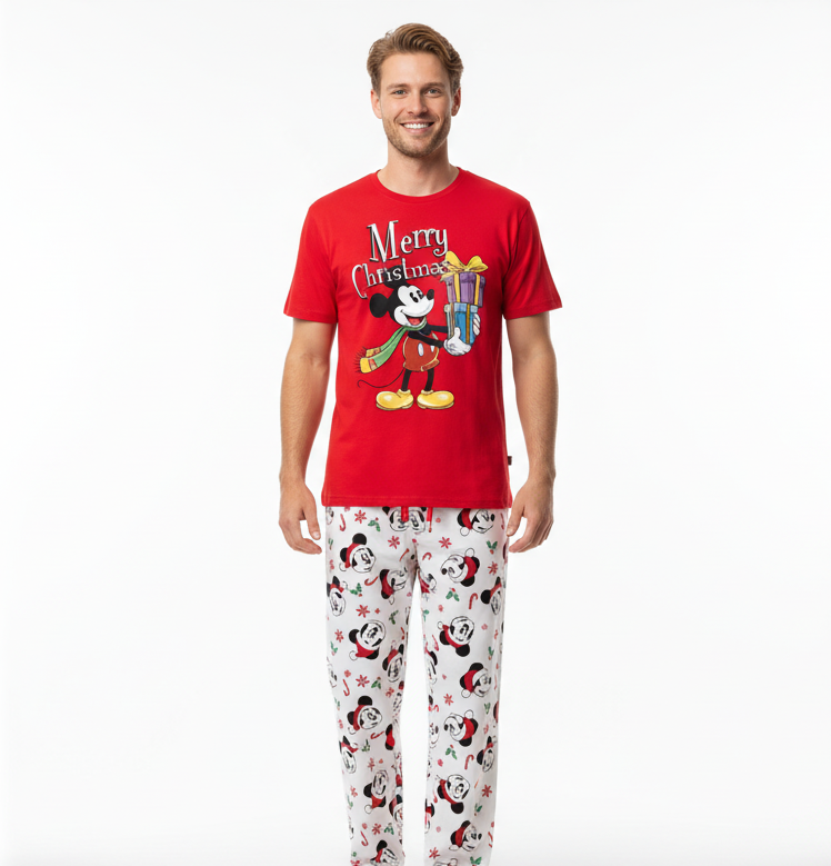 Pijama roja caballero hombre navidad navideño Mickey B3-AD-114G 690490