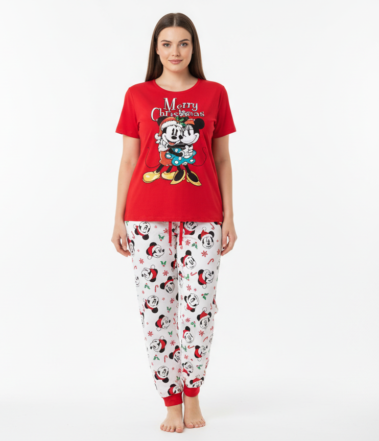 Pijama roja dama mujer navidad navideño Mickey Minnie B3-AD-1018C 690490