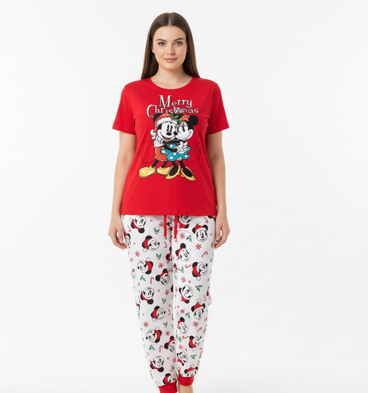 Pijama roja dama mujer navidad navideño Mickey Minnie B3-AD-1018C 690490