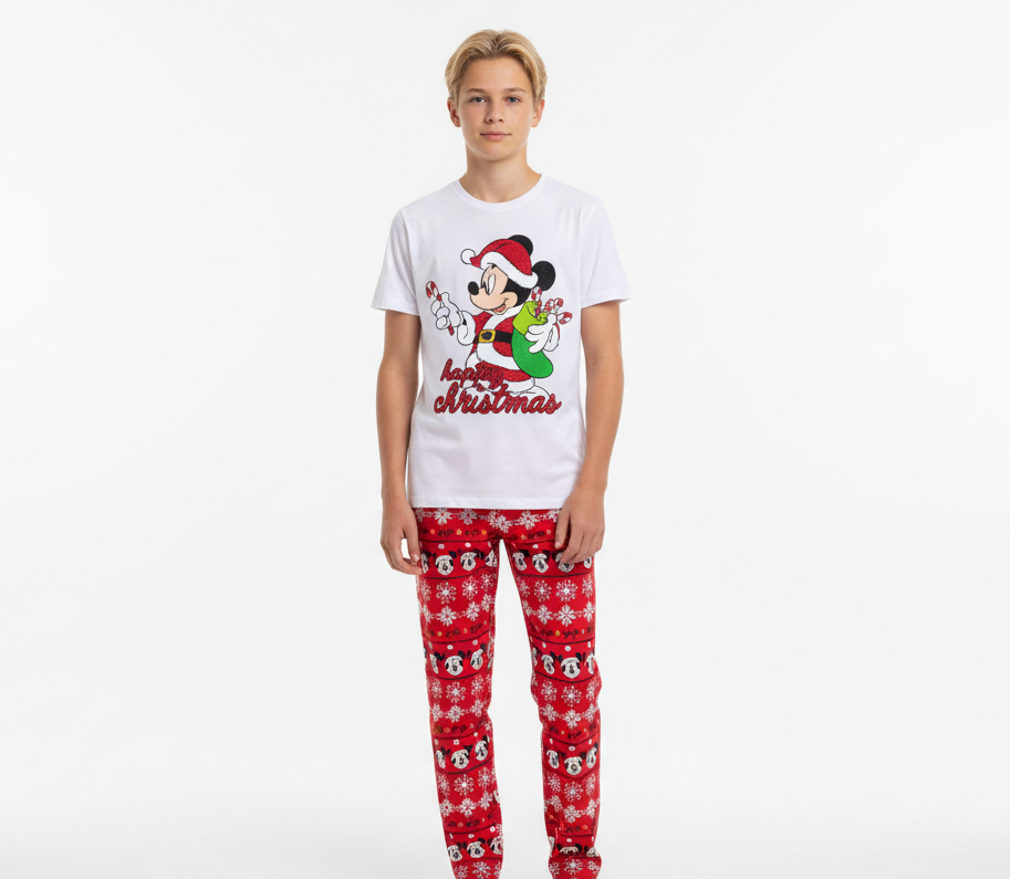 Pijama blanca roja niño navidad navideño Mickey B3-AD-T110G 590490
