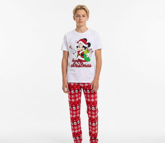 Pijama blanca roja niño navidad navideño Mickey B3-AD-T110G 590490