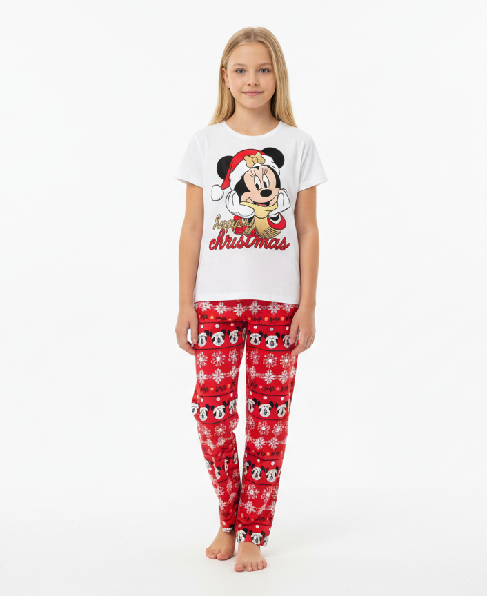 Pijama niña blanca roja navidad navideño Minnie B3-AD-T112T 590490