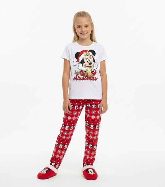 Pijama niña blanca roja navidad navideño Minnie B3-AD-T112T 590490