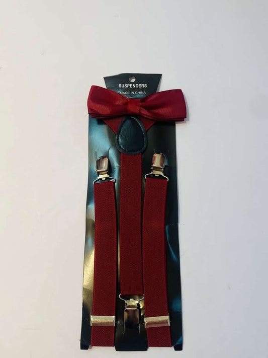 Tirantes y corbatin niño rojo oscuro 8487407500555