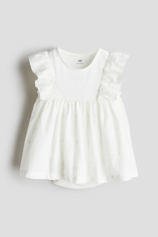 Vestido blanco bebe niña H&M 1218179008 revuelos
