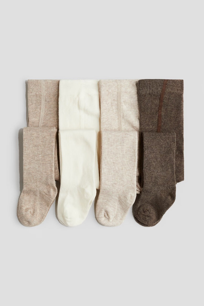 Medias bebe niña algodón orgánico individual cafe H&M 1177350006