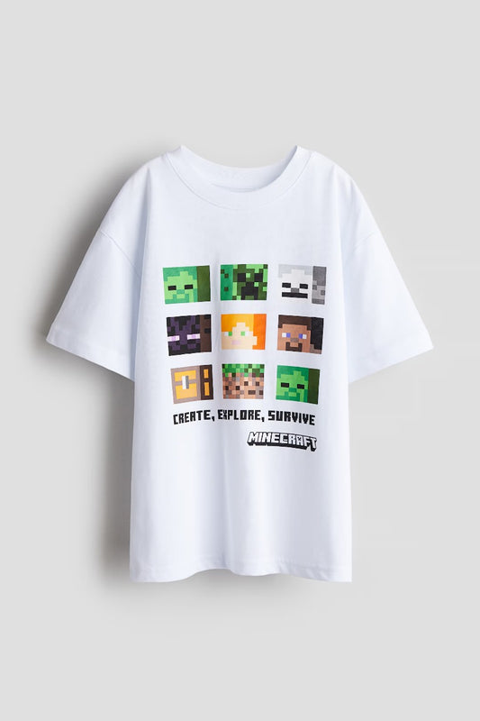 Camisa minecraft niño H&M 1117472068010