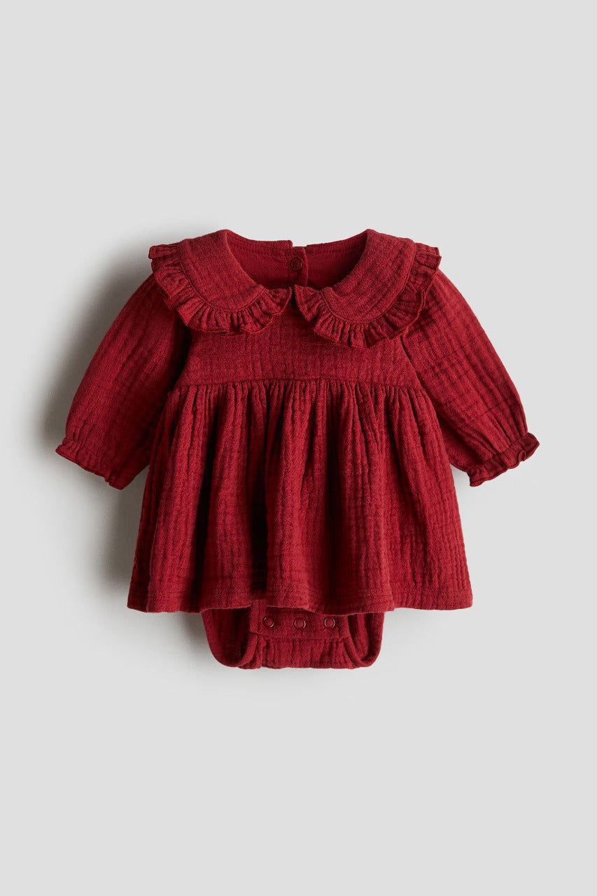 Vestido rojo bebe niña revuelos H&M 1302621001003