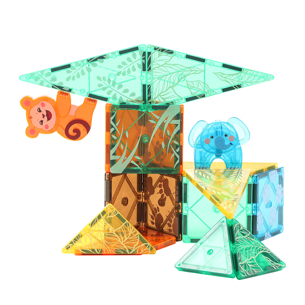 Magnetos Tiles Animales pradera 56 piezas