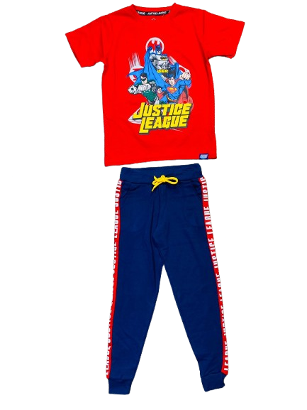 Set conjunto 2 piezas liga de la justicia Niño camisa roja