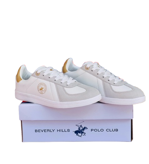 Tenis Polo Club blanco con dorado para mujer MARSEILLE-WHGD-W6-B