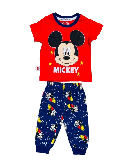 Set 2 piezas pijama Mickey camisa roja niño