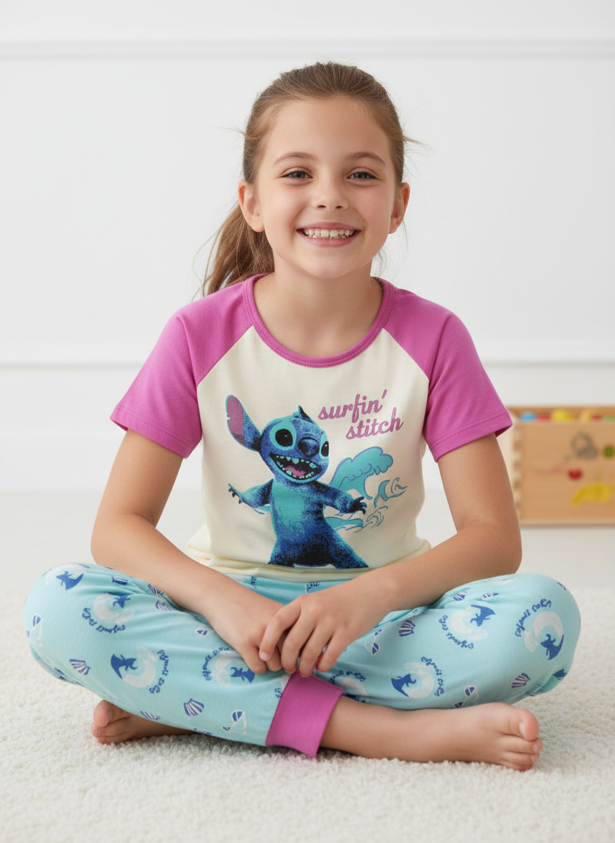 Pijama Stitch Surfin para niña St Jacks 2080181501 promo 2x1000