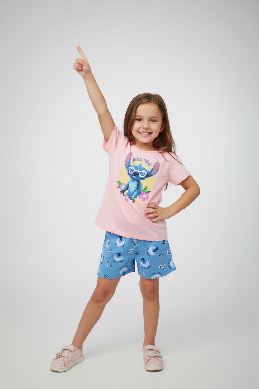 Set conjunto Pijama Stitch vibes para niña St Jacks 2080181502 promo 2x1000