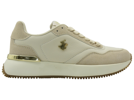 Tenis Polo Club dama mujer beige dorado STEPH-BG-W7-A 14901290