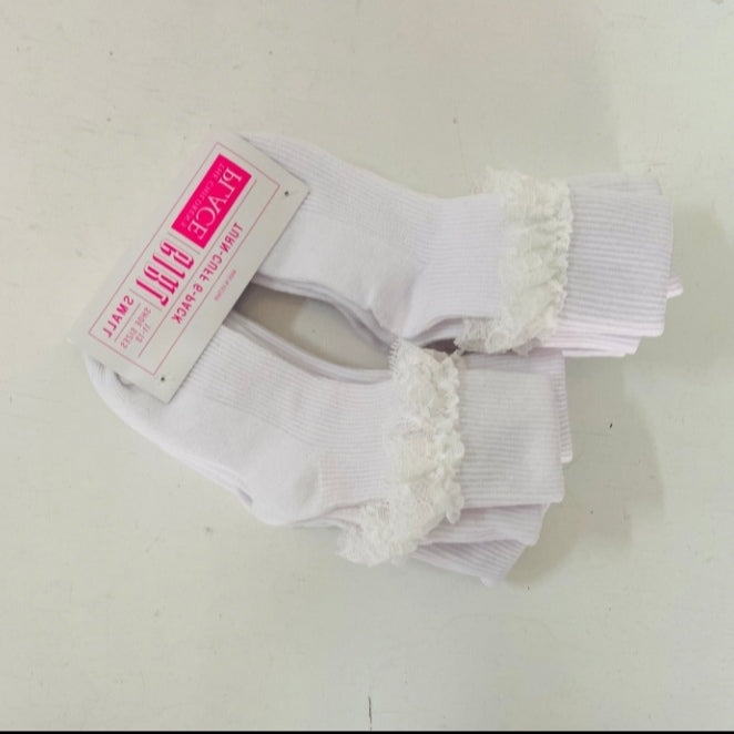 Set 6 calcetines blancos Childrens place niña revuelos 7781