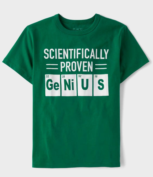 Camisa Childrens Place verde niño Genius